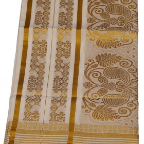 Kuthampully Special Stripes Kasavu Saree